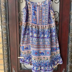 BOHO SUMMER "ELEPHANT" PRINT DRESS SIZE SMALL